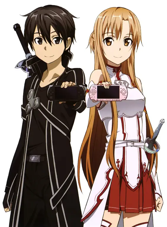 Ilustrasi Asuna dan Kirito dalam Sword Art Online