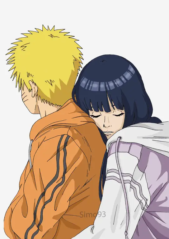 Gambar fanart romantis Naruto dan Hinata