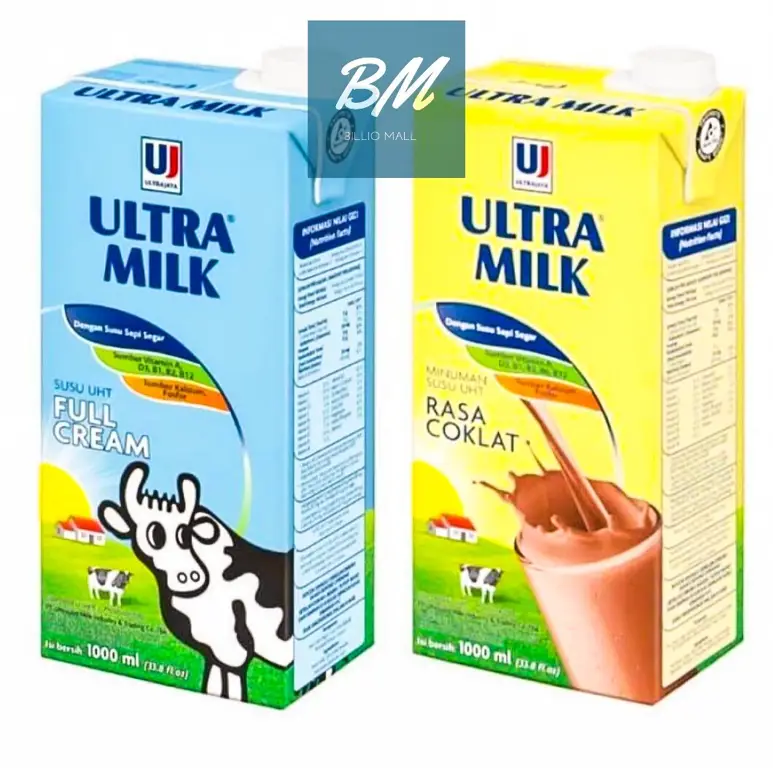 Segelas Susu Full Cream Ultra Milk yang segar