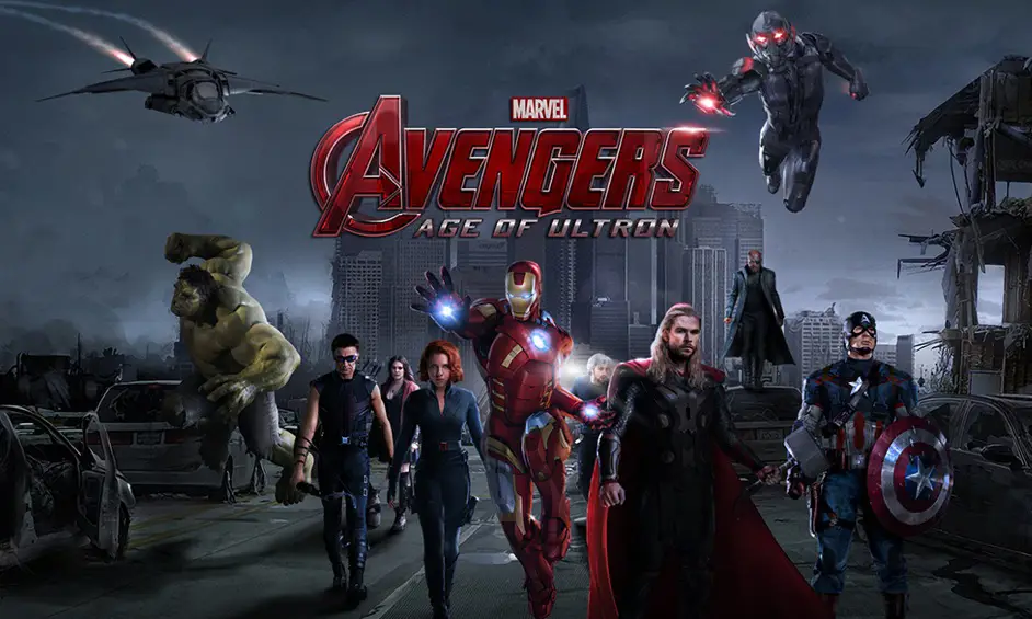 Gambar adegan ikonik dari film Avengers Age of Ultron dengan subtitle bahasa Indonesia