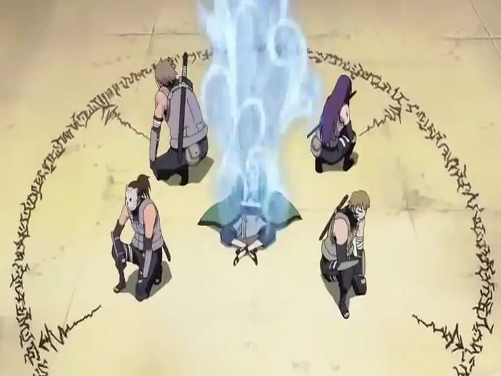 Tsunade menggunakan ninjutsu medis