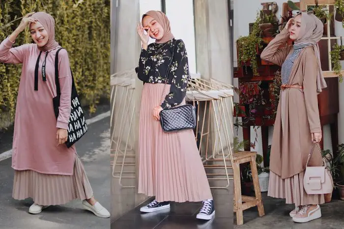 OOTD Hijab Rok dengan Aksesoris