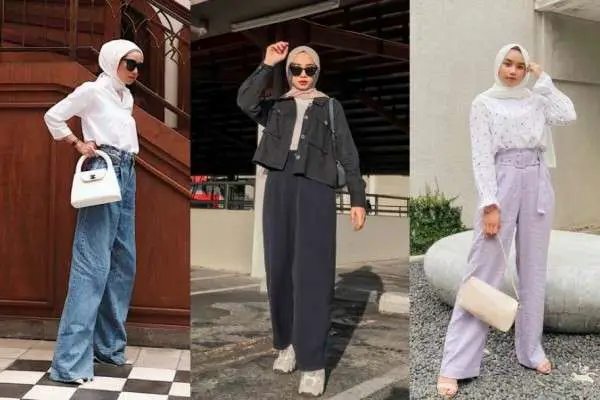 Tutorial memadukan celana kulot dengan hijab