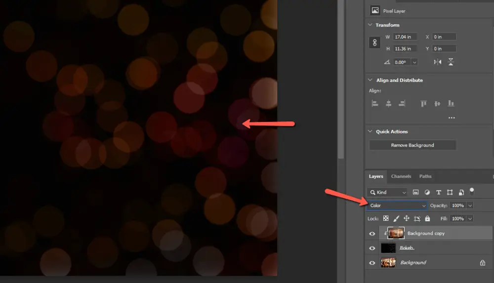 Mengedit bokeh di Photoshop