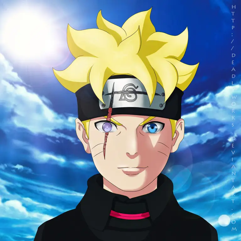 Gambar para karakter utama di Boruto