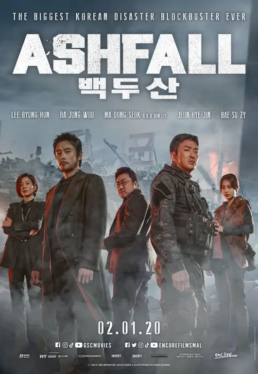 Poster film Ashfall dengan para pemain utama