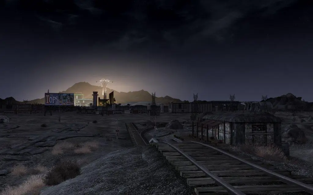 Pemandangan gurun di Fallout New Vegas