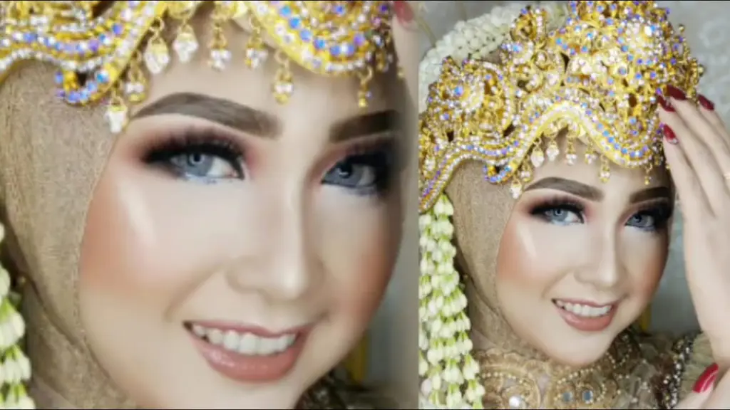 Foto pengantin Sunda cantik dengan hijab dan siger