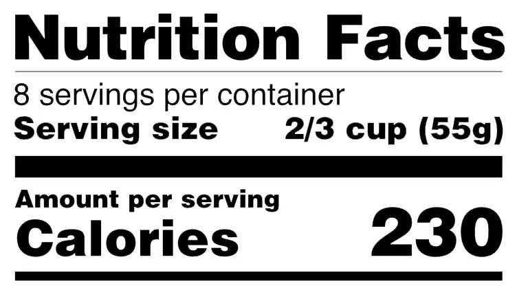 Label nutrisi susu SGM Soya