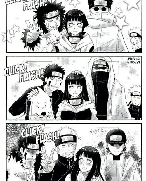 Gambar Hinata dan Kiba dalam anime Naruto