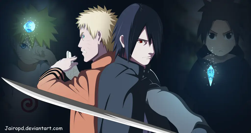 Gambar Naruto dan Sasuke ketika masih berteman