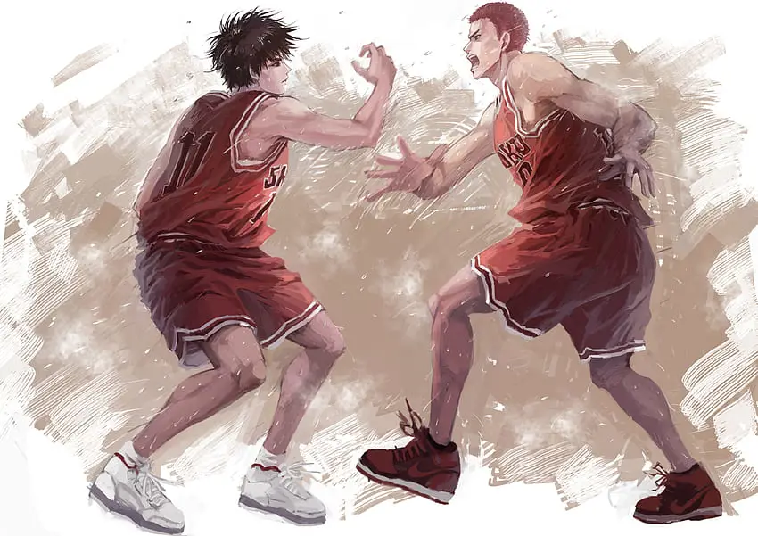 Gambar Chiho Rukawa dan Hanamichi Sakuragi bersama