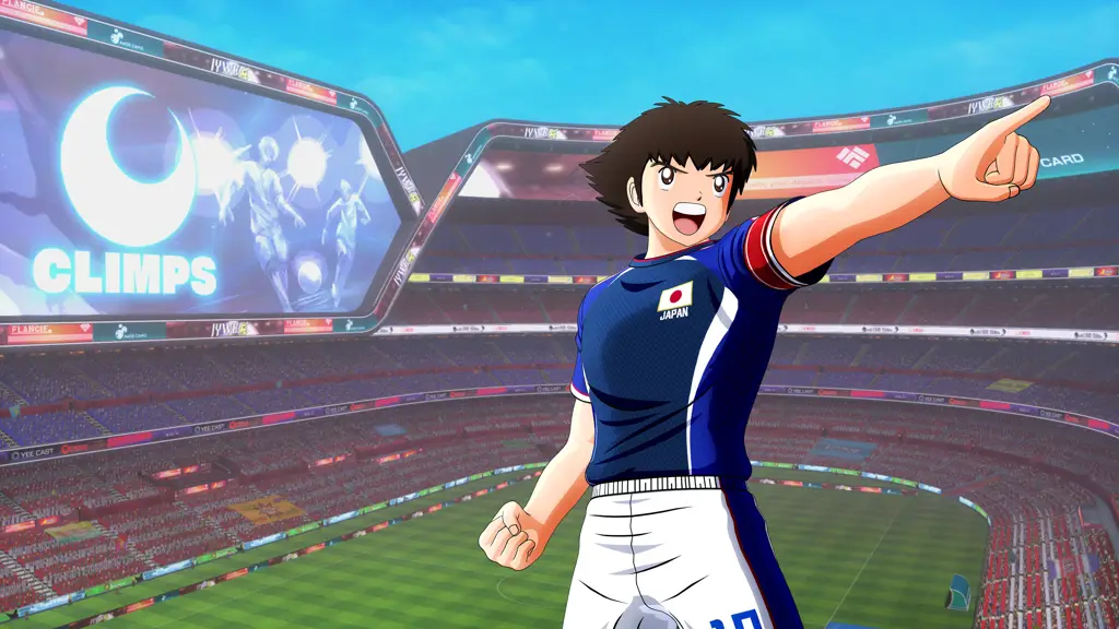 Adegan pertandingan sepak bola seru dalam anime Captain Tsubasa