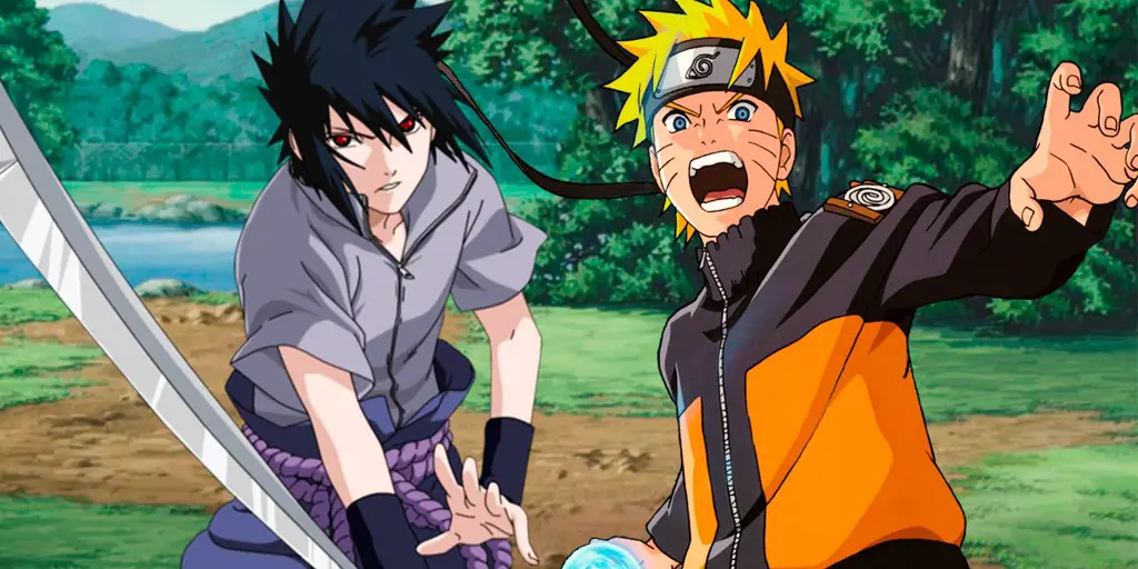 Naruto dan Sasuke sedang bertarung