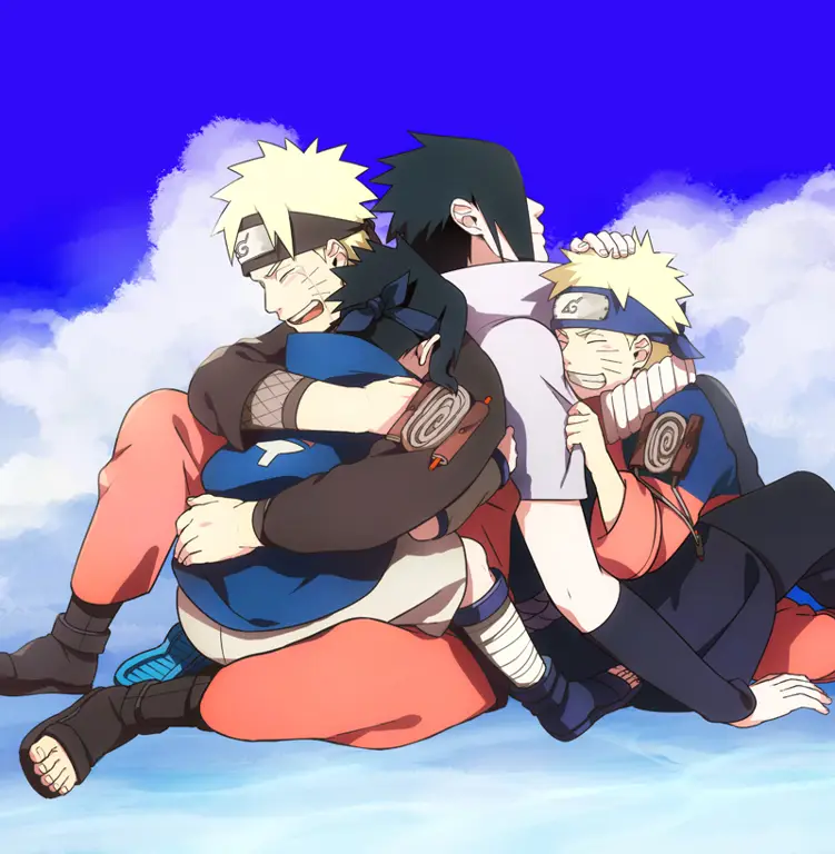 Gambar Naruto dan Sasuke bertarung dalam pertarungan final