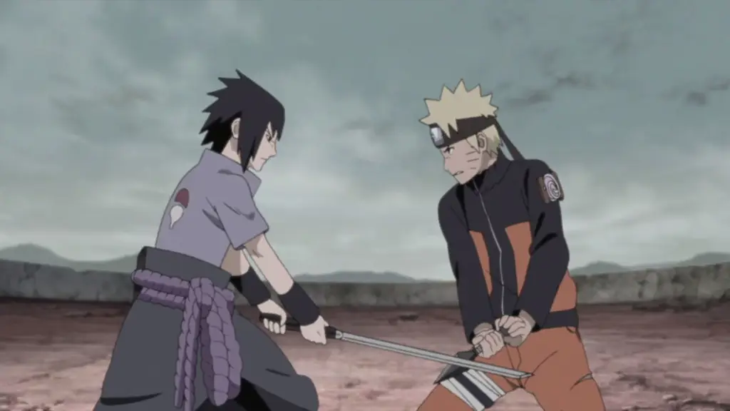 Gambar karakter Naruto Shippuden sedang bertarung