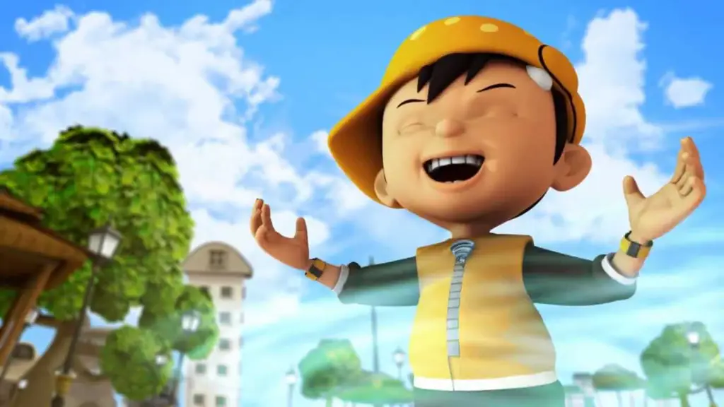 Gambar Boboiboy dan teman-temannya dalam aksi