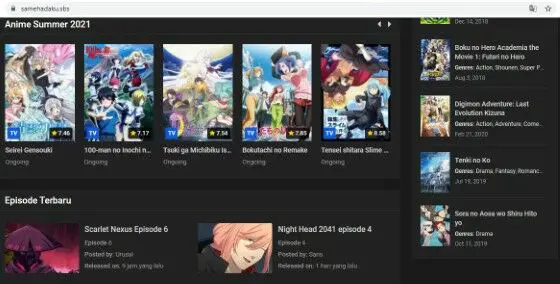 Berbagai platform streaming anime sub indo