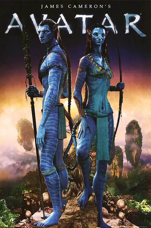 Poster film Avatar dengan pemandangan Pandora yang indah