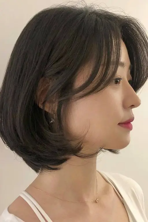 Model rambut bob pendek berlayer ala Korea