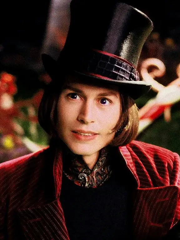 Johnny Depp sebagai Willy Wonka dalam film Charlie and the Chocolate Factory