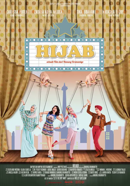 Gambar kru film sedang membuat film tentang hijab