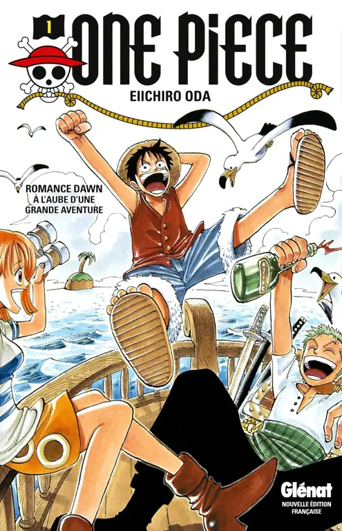 Sampul komik One Piece yang menampilkan Luffy dan kru Topi Jerami