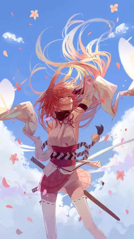 Ilustrasi seni anime Sakura yang cantik