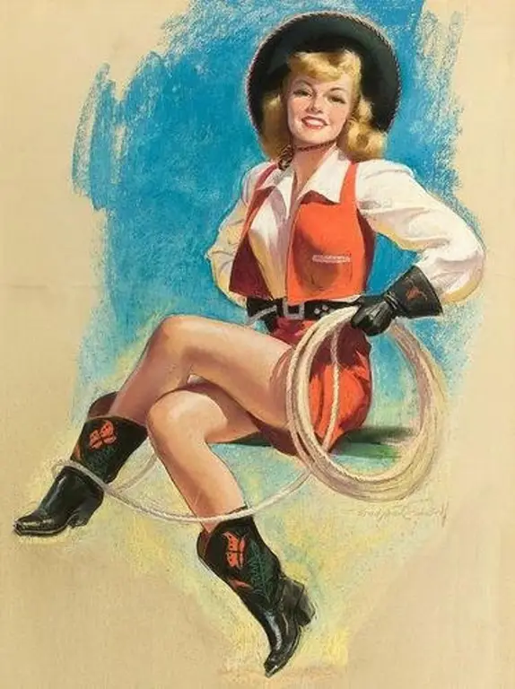 Ilustrasi seni cowgirl hentai