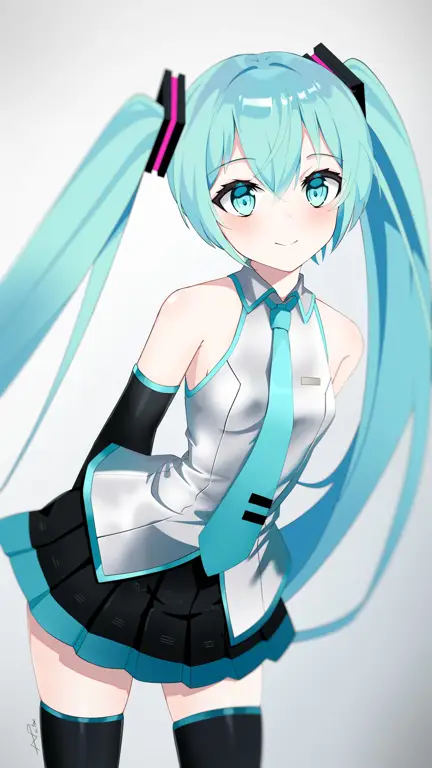 Contoh gambar digital art Hatsune Miku dengan tema hentai