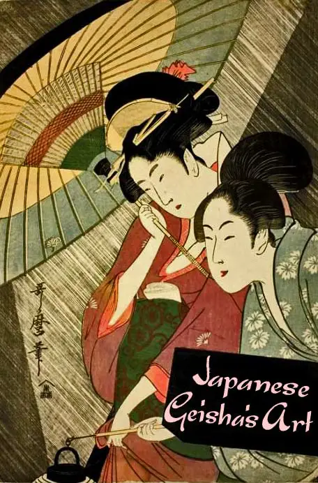 Ilustrasi geisha Jepang bertema dewasa