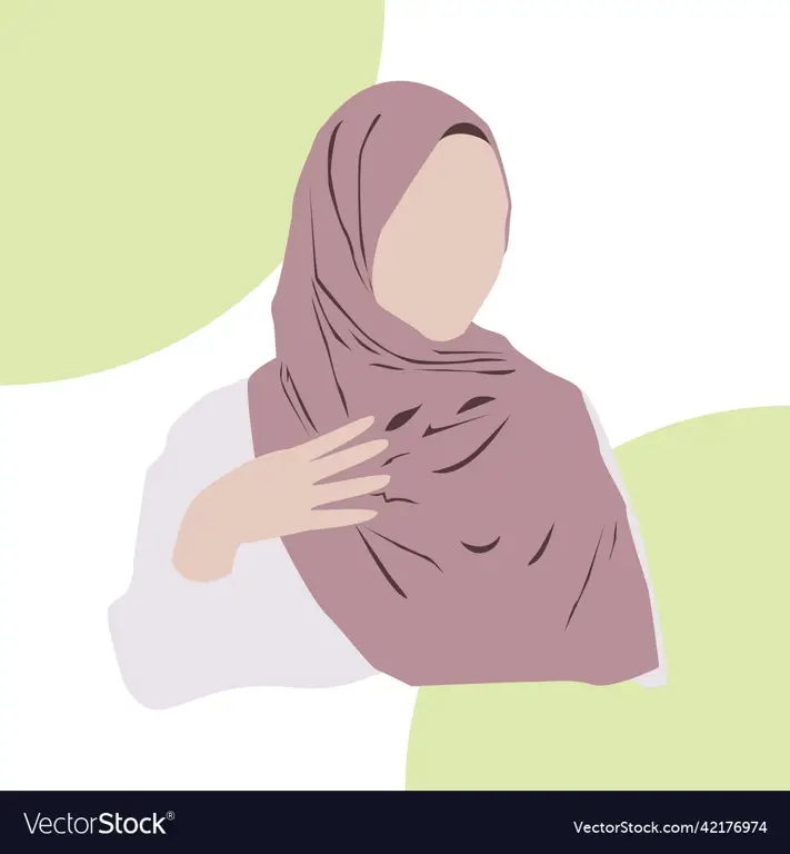 Seni vektor wanita mengenakan hijab