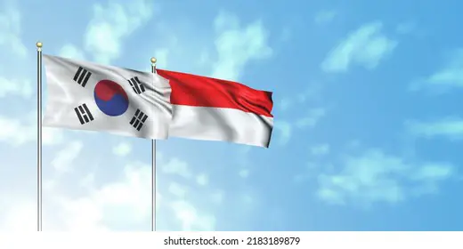 Bendera Indonesia dan Korea