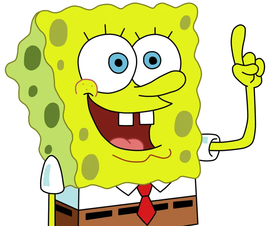 Spongebob tampak gembira