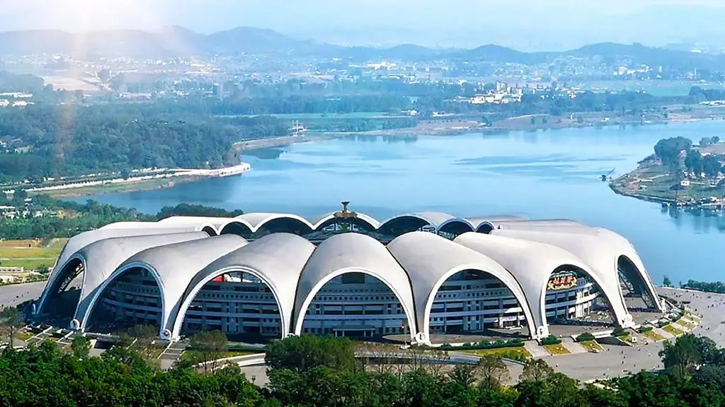 Foto stadion sepak bola di Korea Utara