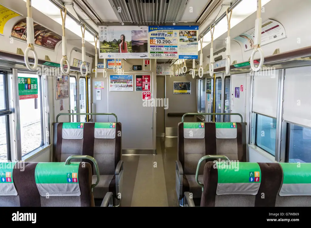 Interior kereta api Jepang