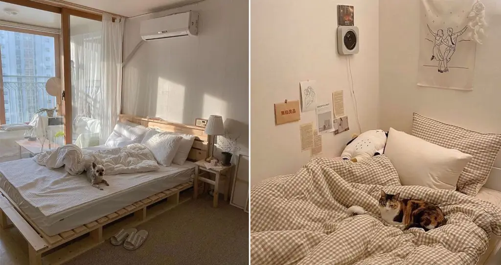 Kamar tidur dengan desain estetis ala Korea