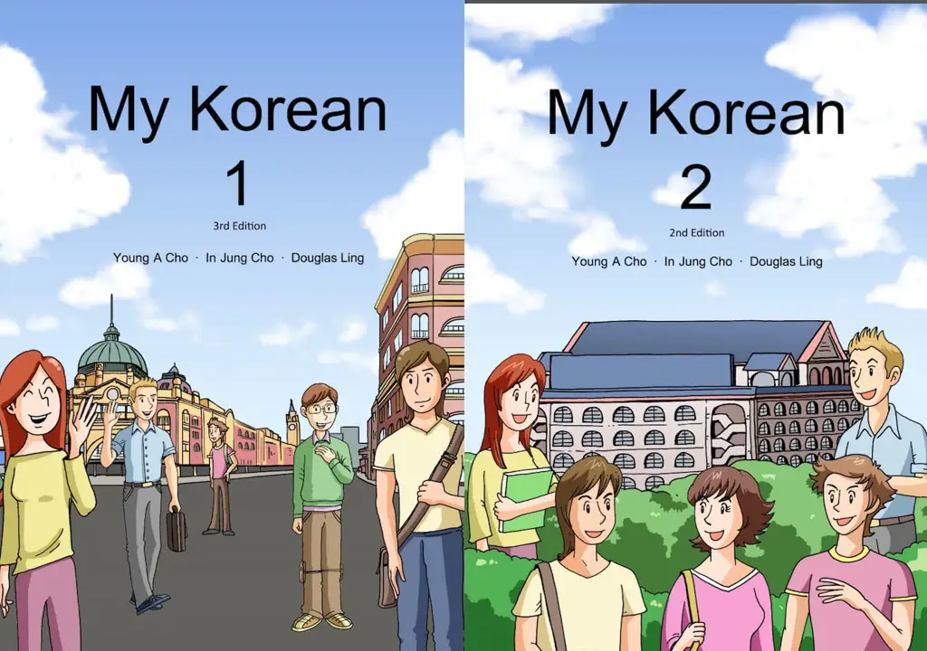 Berbagai sumber belajar bahasa Korea seperti buku, aplikasi, dan video.