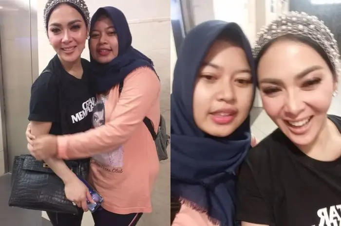 Foto Syahrini bersama penggemarnya