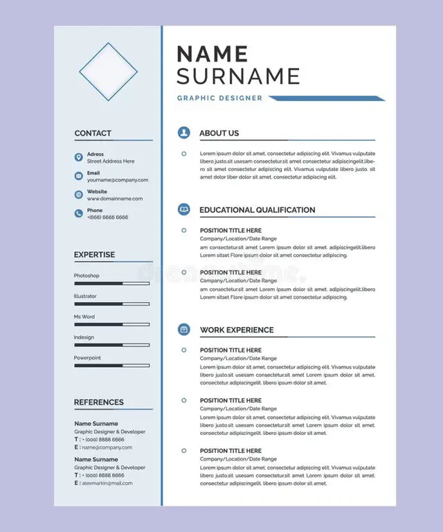 Template CV SMA modern dan mudah dibaca