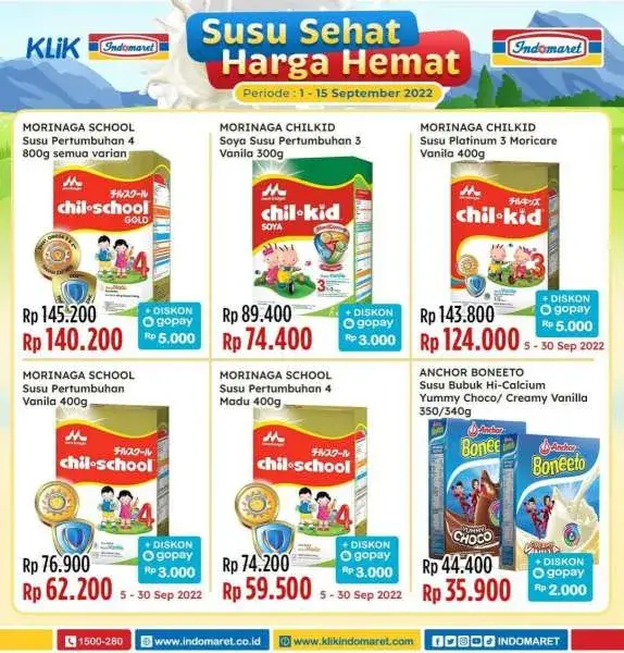 Promo susu UHT 1 liter di Indomaret