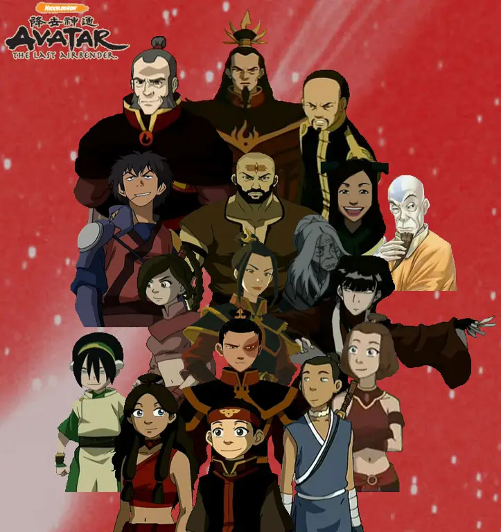 Gambar Aang, Katara, Sokka, dan Toph