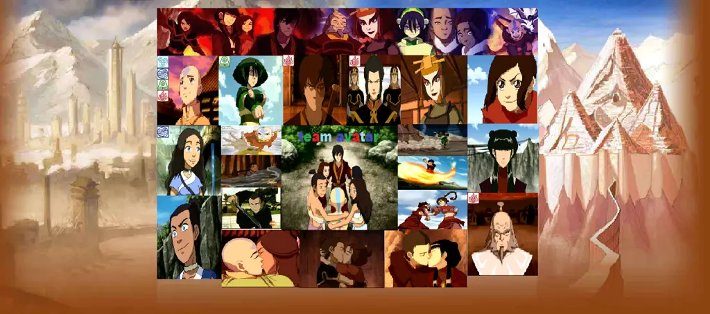 Gambar Tim Avatar (Aang, Katara, Sokka, dan Toph) di Avatar: The Last Airbender Book 3