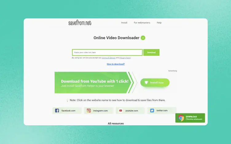 Situs web pengunduh video online yang aman