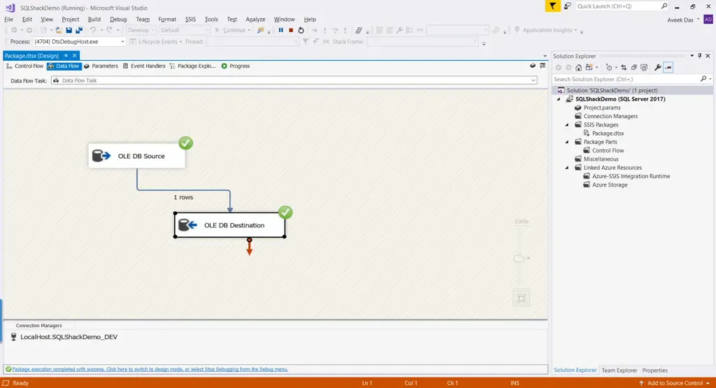 Gambar tools debugging SSIS