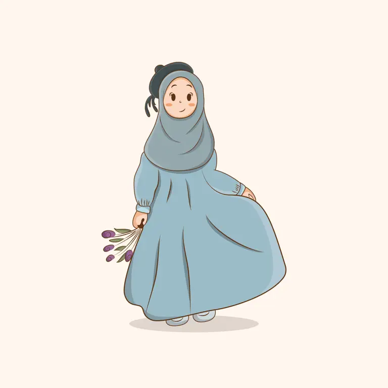 Ilustrasi kartun fashion hijab