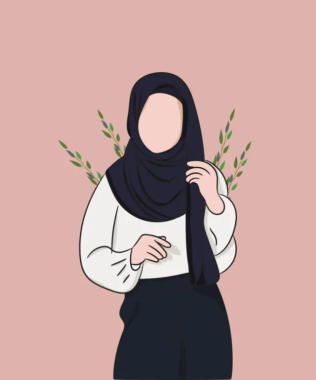 Ilustrasi mode hijab dalam kartun