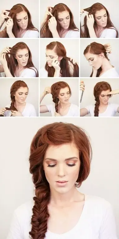 Gambar tutorial gaya rambut panjang