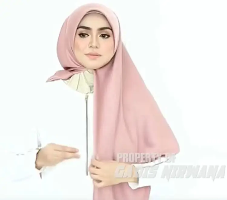 Tutorial hijab segi empat berlapis untuk kebaya