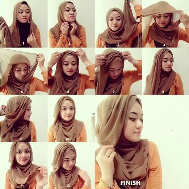 Panduan dan tutorial memakai hijab dengan berbagai gaya